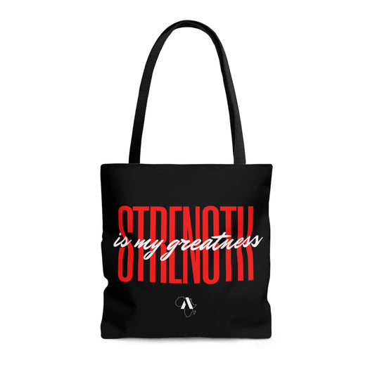 Strength is My Greatness Tote Bag (Black)