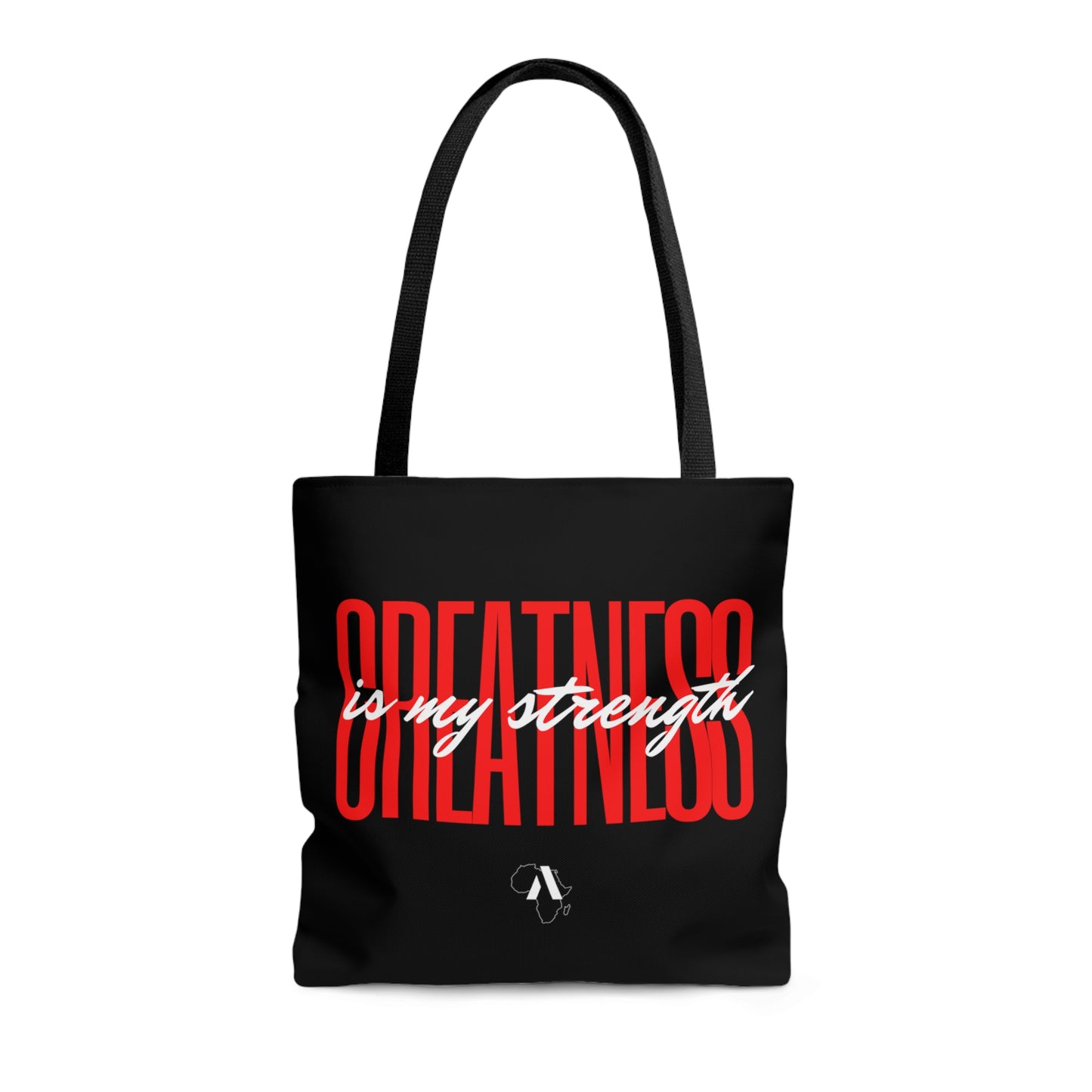 Greatness is My Strength Tote Bag (Black)